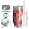 thumbnail image 6 of 20 Oz Pink Strawberry Plants Fruit Coffee Tumbler Double Wall Insulated Stainless Steel Water Bottle | Metal Reusable Thermoses Flask with Cup Cap | Leak & Sweat Proof with Anti-Dust Lid, 6 of 7