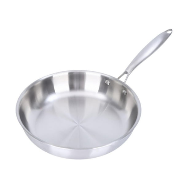 Sartén de acero inoxidable,Utensilios de cocina para huevos,Sartén redonda versátil,Sartén de cocina clásica para cocina de inducción casera Diámetro exterior 28cm