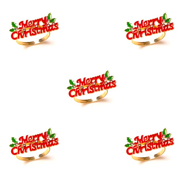 Toystoory Anillo de servilleta de acero inoxidable para Navidad Type2 NO2