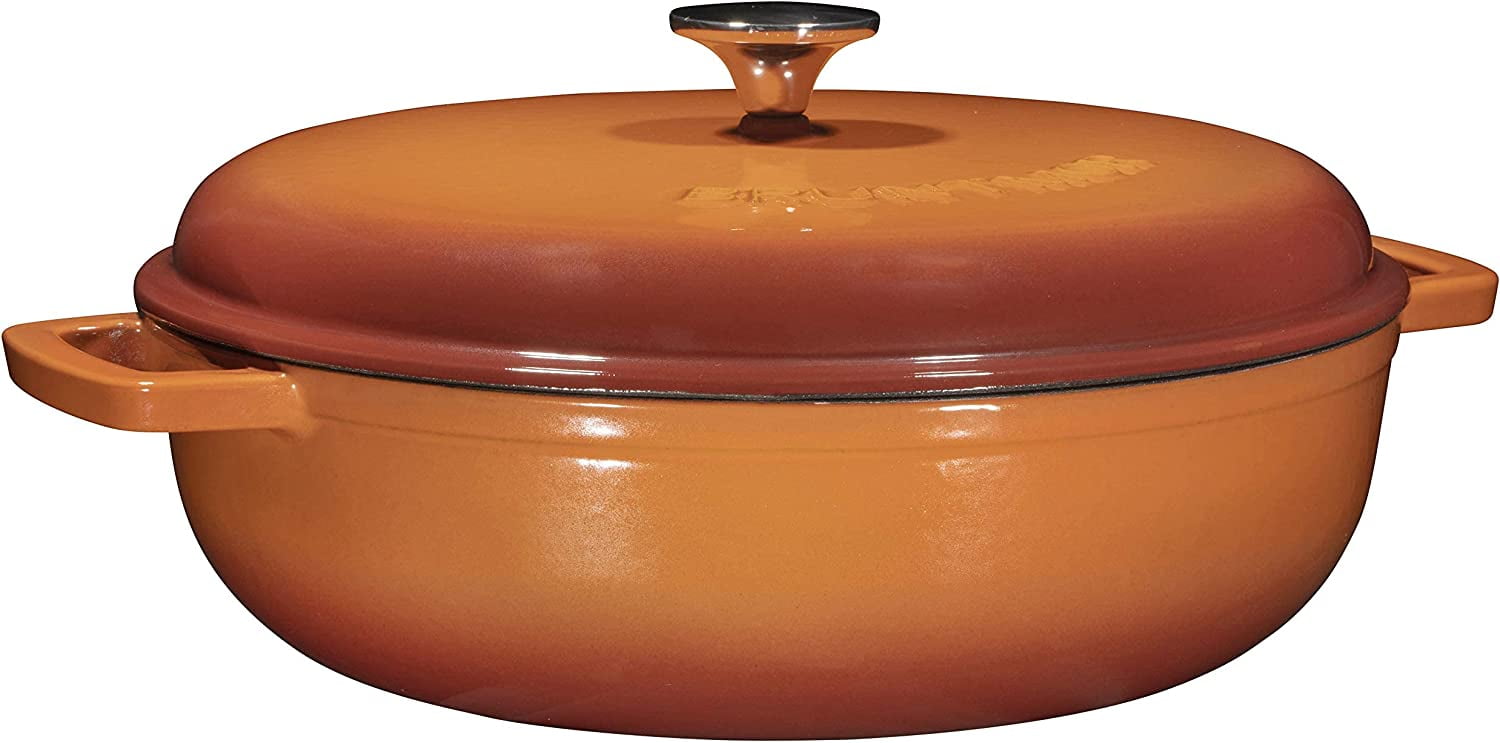 Bruntmor Enameled Cast Iron Dutch Oven With Lid And Stainless Steel
