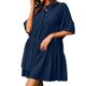 thumbnail image 3 of Txlixc Vestido de Mujer, Adulto Casual Color Sólido Irregular Volantes Dobladillo Media Manga Camisa Estilo Vestido Txlixc Moda, 3 of 9