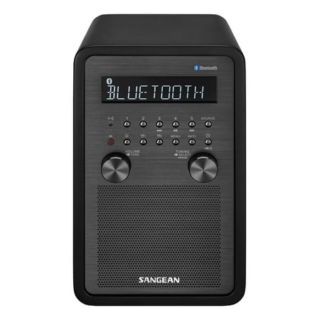 Sangean All in One Bluetooth AM/FM Dual Alarm Clock Radio with Large Easy to Read Backlit LCD Display