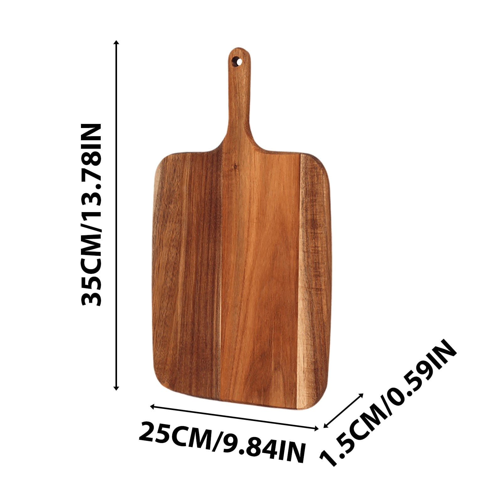 Wood Serving Board with Handle - Wooden Cutting Chopping Board for Meat, Vegetables, Bread, Charcuterie, Cheese Board - Food Serving Tray for Kitchen Appetizers