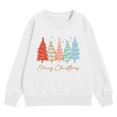 thumbnail image 3 of Boys Sweatshirts Kids Christmas Print Crew Neck Sweatshirt Long Sleeve Pullover Hoodless Top White 4-5 Years, 3 of 4
