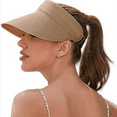 thumbnail image 1 of Visières de Paille pour Femmes, Visières de Soleil pour Femmes Visières pour Femmes, Chapeaux de Paille pour Femmes, Chapeaux de Plage Faits à la Main pour Femmes, 1 of 4
