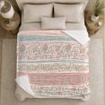 thumbnail image 5 of Vintage Pink Rose Blue Scroll Bohemian Pattern Living, Cozy Friendship Quote Scene, Warm Flannel Blanket for Living Room and Reading Nook, Art Lovers Friendship Gift, Artistic Home Decor, 5 of 9
