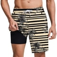 thumbnail image 3 of WAENQINLA Hawaiian Shorts for Men Tropical Palm Tree Print Quick Dry Swim Trunks Casual Loose Elastic Waisted Swimming Bathing Suit with Liner and Pockets Black Shorts,Size S-2XL, 3 of 7