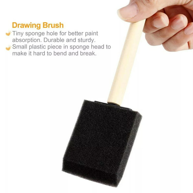 Toorise 50pcs Sponge Brush Set 2 Size Sponge Paint Brush with Handle Wood  Grip Lightweight DIY Sponge Paint Pens for Acrylics Painting DIY Crafts  Wood Staining 