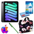 thumbnail image 1 of Apple iPad Mini 6 (2021, 64GB, Wi-Fi + Cellular, Space Gray) (MK893LL/A) Bundle with Black Floral Zipper Sleeve + Screen Cleaning Kit Apple MK893LL/A, 1 of 9