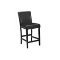 thumbnail image 4 of Miekor Furniture 5Pc Counter Height Dining Set Square White Faux Marble Table Faux Leather Upholstered Chairs Wooden Leg Dining Room Furniture Black 43217, 4 of 6