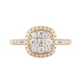 thumbnail image 5 of Unique Moments Women's 0.75 ct Round Lab Grown Diamond Cluster Halo Engagement Ring 14KT Yellow Gold, 5 of 5