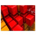 thumbnail image 2 of Fractal 3D Red N Yellow Cubes - Abstract Canvas Art Print, 2 of 3