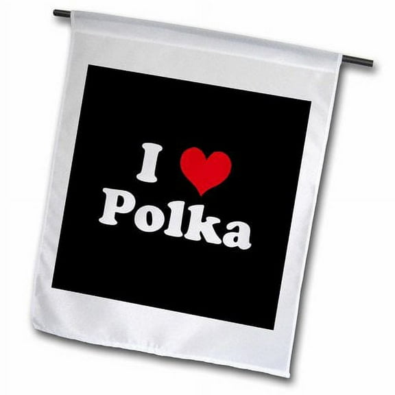 3dRose, I Love Polka, 12 x 18 inch Garden Flag