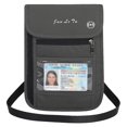 thumbnail image 1 of Dark gray Travel Neck Pouch Wallet Rfid Blocking Passport Holder Document, 1 of 5