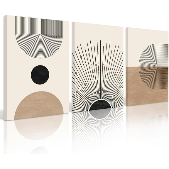 Abstract Modern Wall Decor Art Boho Neutral Canvas Wall Art Beige Minimalist Line Wall Art Decor Brown Black Art Modern Abstract Prints Pictures for Living Room Bedroom Unframed