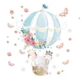 thumbnail image 4 of Pegatinas de pared de animales con globos aerostáticos para dormitorio infantil, sala de estar, bonitas y extraíbles. Estilo B, 4 of 9