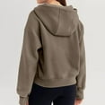 thumbnail image 4 of Hessimy Half Zip Sweatshirts Cropped Hoodies Fleece Jackets Womens Quarter Zip Up Pullover Fall Outfits 2024 Winter Clothes(Z08-Brown,L）, 4 of 6