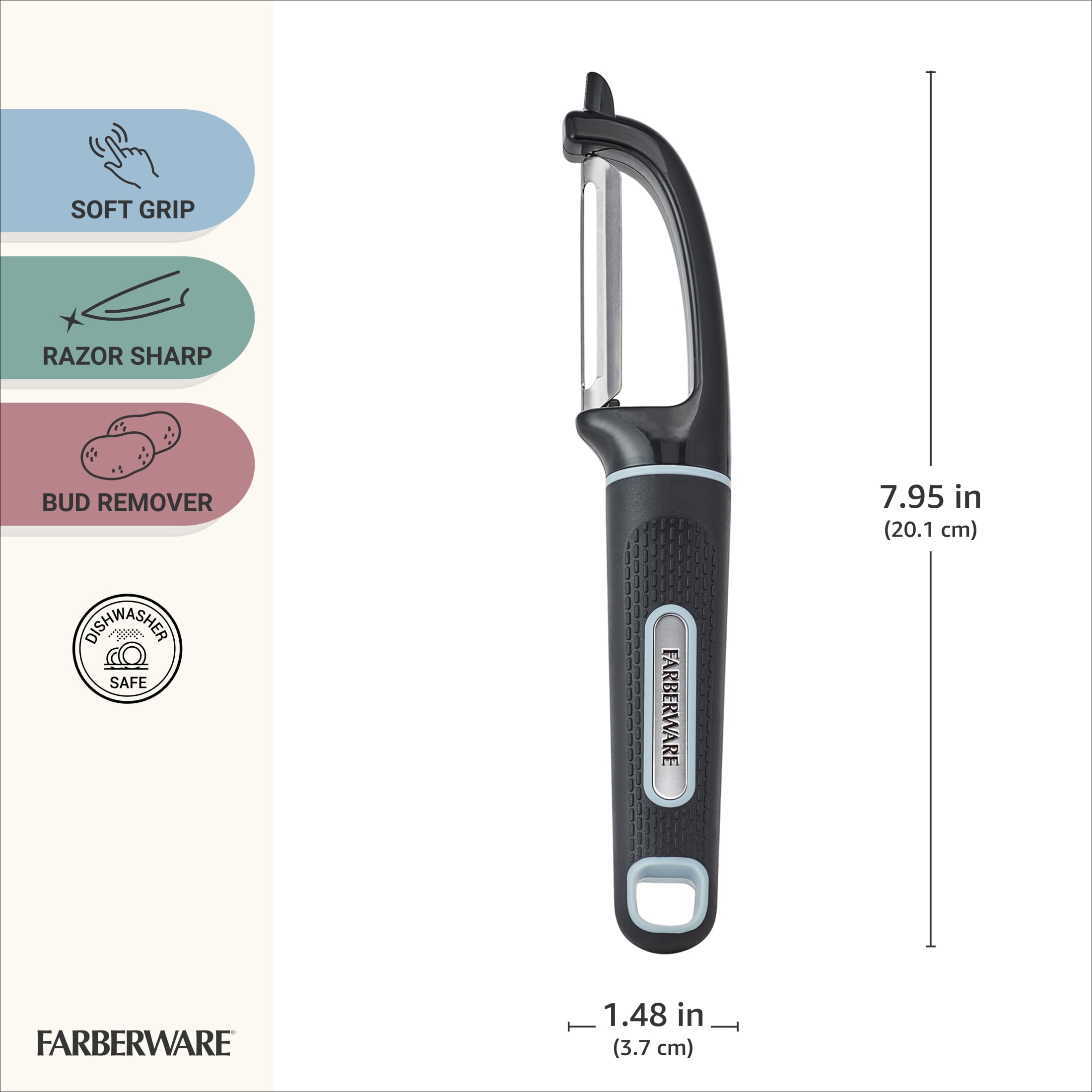 Farberware Soft Grips Stainless Steel Blade Euro Peeler