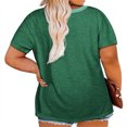 thumbnail image 2 of Langwyqu Plus Size Summer Women V-Neck Patchwork Casual T-Shirt Tops, 2 of 4