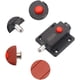 thumbnail image 2 of Cierre deslizante de seguridad con botón de resorte automático para gabinetes, pestillos de puertas interiores y exteriores, ventanas, gabinetes, dormitorio, baño, 8 piezas (rojo), 2 of 5