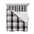 thumbnail image 7 of Quilts Full Size Bedding Set, Black Grey Plaid Lightweight Quilted Comforter, Modern Abstract Ombre Gingham Checkered Soft Reversible Bedspread Coverlet with Pillow Covers for All Season, 78" x 90", 7 of 7