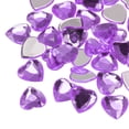 thumbnail image 1 of Unique Bargains 40 Pcs Acrylic Heart Rhinestone 15mm Flat Back Plastic Gems for Jewelry Making, Purple, 1 of 5