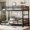 Twin XL + Vintage + Wood + MDF + Metal, variant on Full over Full Metal Bunk Bed Separable into Loft Bed and Platform Bed with Raised Security Fence, Vintage Wood-Colored, MDF+Metal, Space Saving for Bedroom