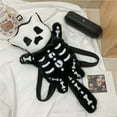thumbnail image 4 of Skull Plush Backpack Gothic Water Bottle Bag Goth Doll Backpack Female Winter Furry Bag Skull Shape Bag Skeleton Birthday Gift, 4 of 6