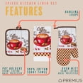 thumbnail image 2 of PREMIUS 3 Piece Printed Kitchen Linen Set, Coffee Time, 1 Cotton Towel, 1 Pot Holder, 1 Oven Mitt, 2 of 5
