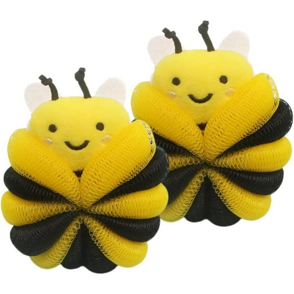 Baby Bath Tub Baby Bath Tub Baby Bath Tub 2pcs Cartoon Bee Shower Loofah, Bath Loofah, Shower Body Scrubber, Exfoliating Cleaning Loofahs Sponges, Yellow Bath Sponge Bath Sponge Bath Sponge