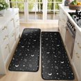 thumbnail image 4 of Kitchen Rugs Sets Of 2,Black White Star Moon Planet Comet Pattern Anti Fatigue Kitchen Mat Rugs Non Slip Washable,Decorative Kitchen Floor Mats for Kitchen,Sink,Laundry,17"x47"+17"x47", 4 of 5