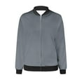thumbnail image 4 of Holiday Savings Deals 2024! AKAFMK Womens Jackets Lightweight Zip Up Casual Inspired Bomber Jacket Solid Stand Collar Short Outwear Tops Gray, 4 of 5