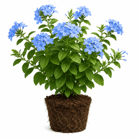 Plumbago Auriculata Set of 2 Starter Plants - Sky Blue Flowering Shrub, Full Sun, USDA Zones 9-11, Ships Bare Root, No Pot