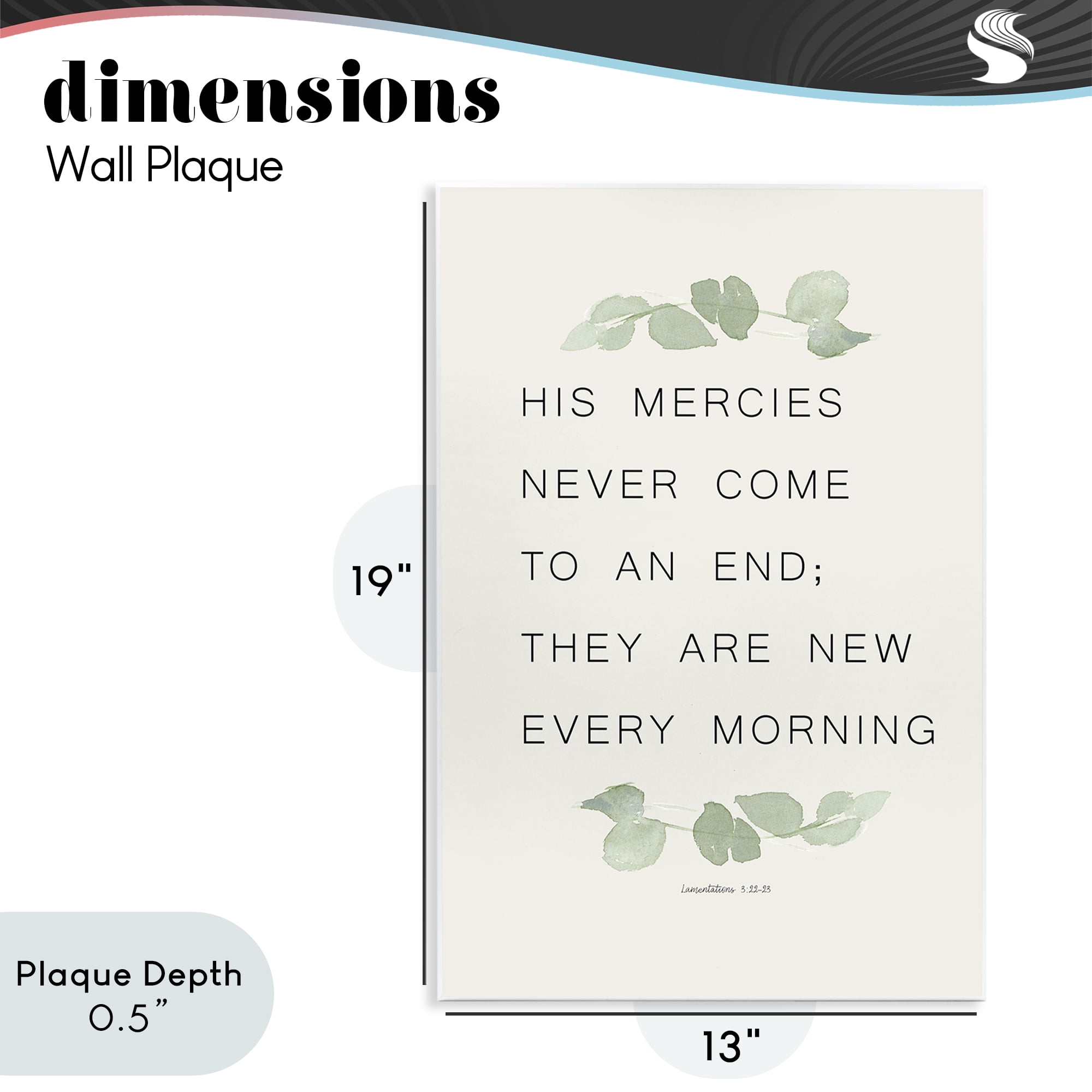 Stupell Industries Mercies New Every Morning Wall Plaque Art, design by Lucille Price