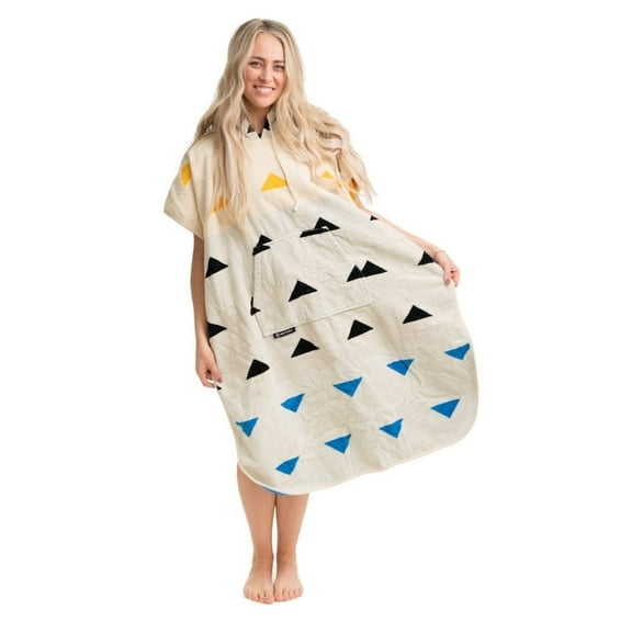 Arcturus Surf Poncho | Hooded Changing Towel & Cover-Up | 100% Cotton Velour | 2-in-1 Design Converts Your Poncho to a Beach Towel (The Wedge, Adults)