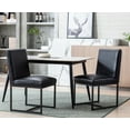 thumbnail image 3 of Guyou Modern Dining Chairs Set of 2, PU Leather Upholstered Dining Chairs with Metal Legs for Dining Room, Living Room, Bedroom (Black), 3 of 10