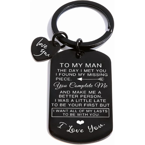 To My Man Keychain Valentines Gifts: key chains for Men Son Him Birthday Anniversary
