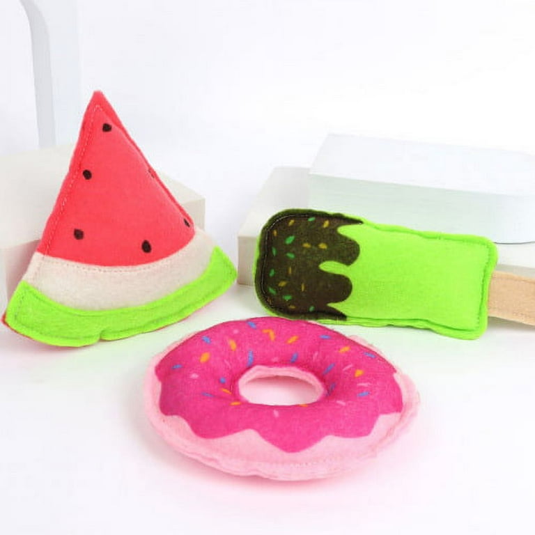 Visland Plush Donut Watermelon Catnip Toys , Indoor Boredom Relief Supplies  Cat Toys Interactive Cat Toys for Indoor Cats Kitten Toy Cat Chew Toy