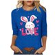 thumbnail image 1 of Camisetas Casuales de las Mujeres Impresas 3/4 Manga Cuello Redondo Blusa, Moda Ligera Superior para el Hogar Y el Uso Diario, Cómoda Imitación de la Tela Del Estante, 1 of 6