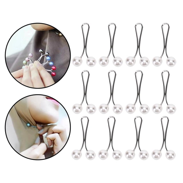 12 Piezas Broche de Mujer Alfileres de Cristal Hijab Bufanda Perla Suéter de Blanco Hugo hijab clips pines para mujeres