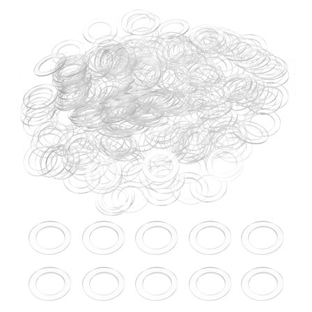 240Pcs M8 Flat Washers 8mm ID 12mm OD 0.5mm Thick Plain Washer Grommets Plastic Sheet Gasket Fastener Sealing Spacer Gasket Ring Water Hose Washers, Clear