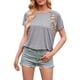 thumbnail image 5 of Camiseta de mujer con estampado de manga corta, cuello redondo, camiseta informal de verano, gris, XL Scienceny AP001232-08, 5 of 7