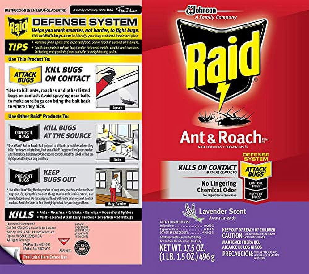 Raid Ant & Roach Killer Lavender 17.5 Ounce (Pack of 6)