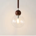 thumbnail image 4 of SAFAVIEH Roxora Dark Walnut Metal Pendant Light with Clear Glass Shade, 4 of 8