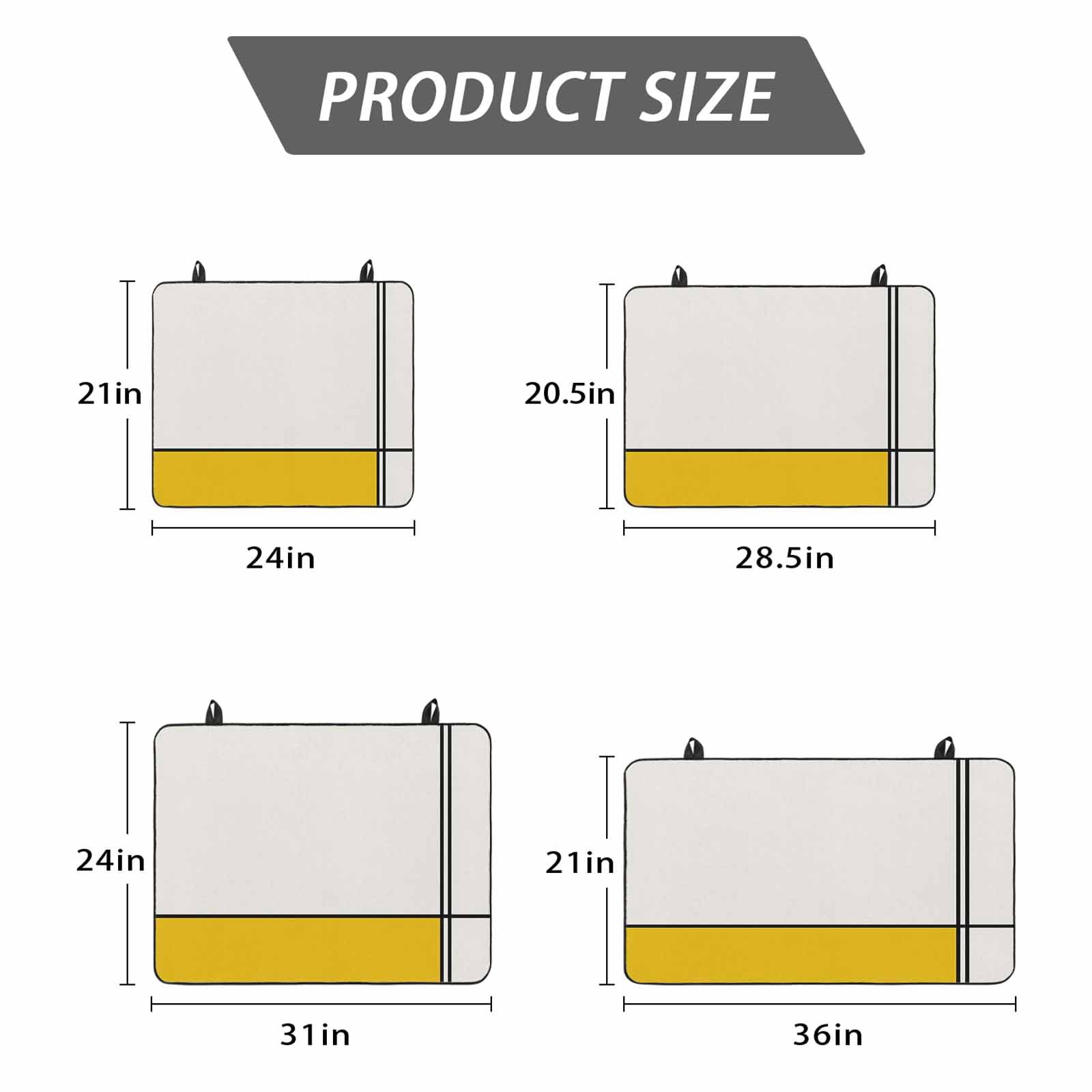 Geomrtic Yellow, Stove Top Cover for Electric Stove, Heat-proof & Non Slip Glass Top Stove Cover Protector, Abstract Stripes Patckwork Modern Art Kitchen Flat Cooktop Rubber Mat 24x21 Inches