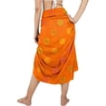 thumbnail image 3 of HAPPY BAY Women's Wraps Summer Long Pareos Vacation Skirt Bathing Suit Cover-Up Beach Dress Bikini Sarong Swimwear for Women One Size Sun, Orange, 3 of 5