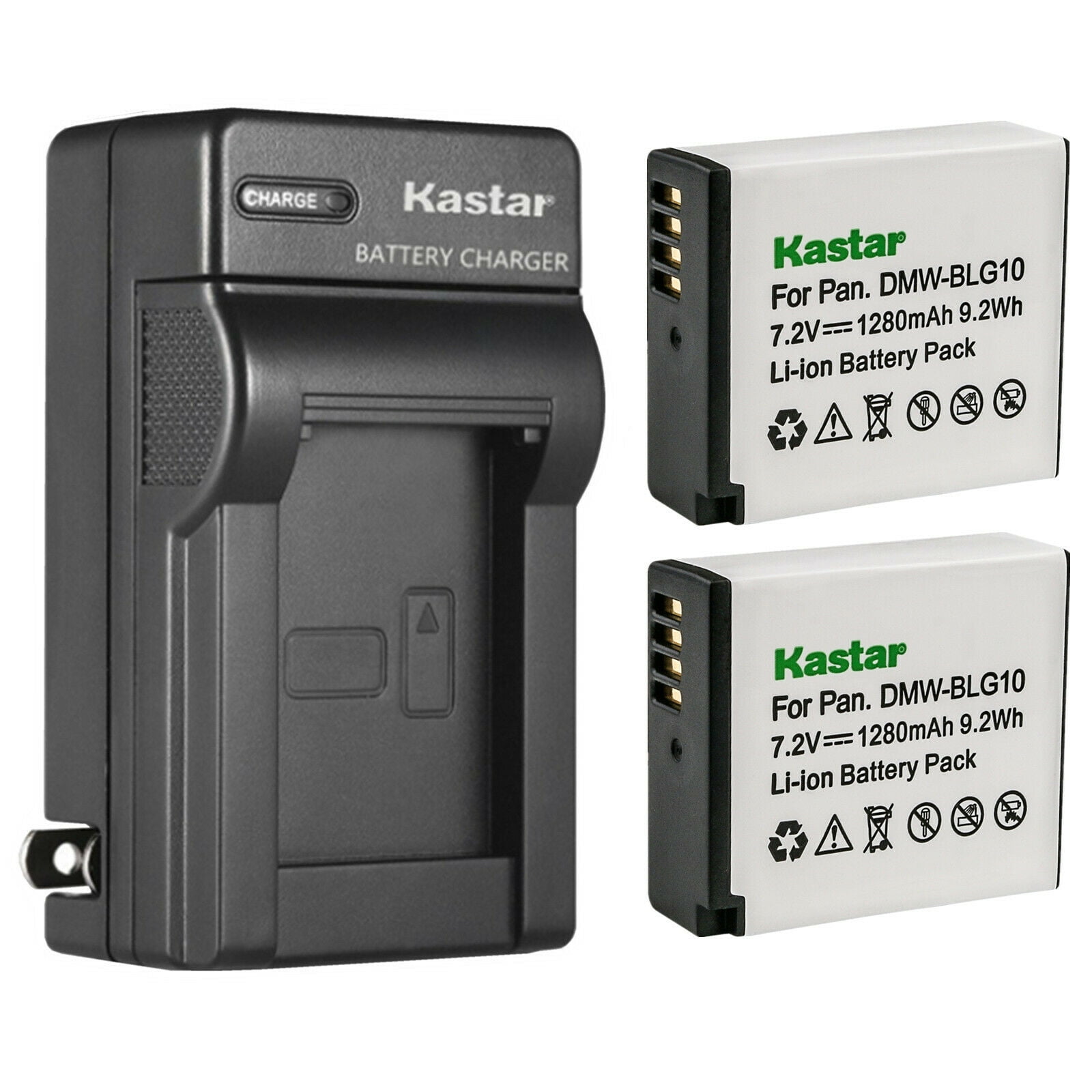 Kastar 2Pack DMWBLG10 Battery and AC Wall Charger Replacement for