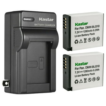 Kastar 2-Pack DMW-BLG10 Battery and AC Wall Charger Replacement for Panasonic Lumix DC-GX9  Lumix DC-G100  Lumix DC-LX100 II  Lumix DMC-GF3  Lumix DMC-GF3C  Lumix DMC-GF3K  Lumix DMC-GF3W Camera