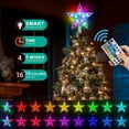 thumbnail image 2 of Christmas Tree Topper Star with Remote - 16 Color Changing Light Modes, USB Powered 10" LED Decor for Xmas Tree Indoor Outdoor Holiday, 2 of 8