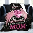 thumbnail image 3 of Personalized "Mom's Heart in Heaven" Sherpa Throw Blanket - Cozy, Soft, and Warm for Travel, Office, Bed, Plane, Camping, and More - Unique Memorial Gift for Mother's Day, Birthday, or Anniversary, 3 of 6
